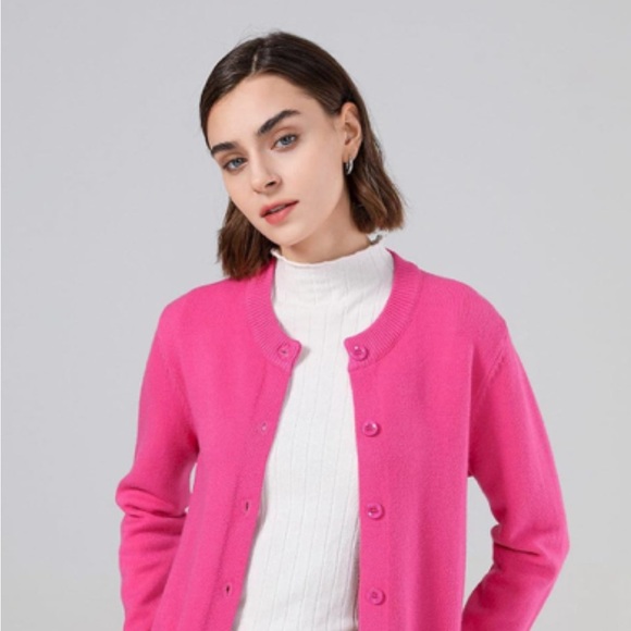 NEW SMILING PINKER Women's Cardigan Sweater Button Down Chunky KnitwearXXXL PINK - Picture 15 of 16